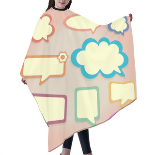 Personality  Vector Set Of Colored Speech Bubbles. Hair Cutting Cape
