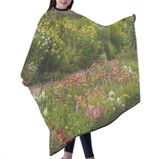 Personality  English Country Cottage Garden  With Flowers Of Stately Home Hair Cutting Cape