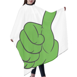 Personality  Hand Gesture With Thumb Up. Hair Cutting Cape