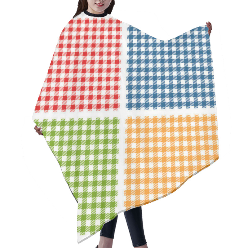 Personality  Checkered Tablecloth Seamless Pattern Hair Cutting Cape