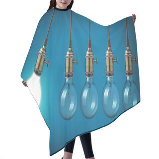 Personality  Vintage Light Bulbs Hair Cutting Cape