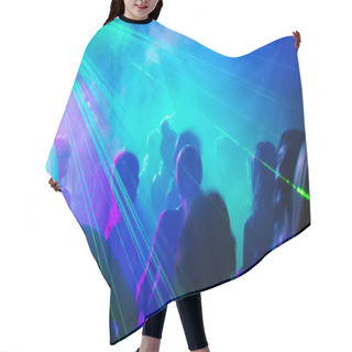 Personality  Party Dancing Under Laser Light. Hair Cutting Cape