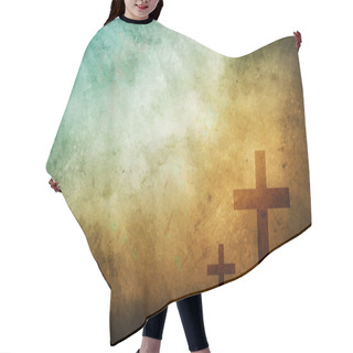 Personality  Three Crosses On Vintage Background Hair Cutting Cape