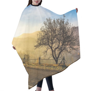 Personality  Road Through Mountainous Countryside At Sunrise Hair Cutting Cape