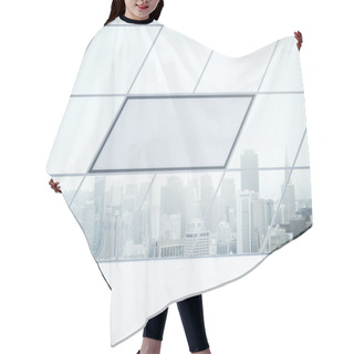 Personality  Window With Blank Poster Hair Cutting Cape