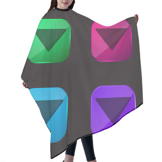 Personality  Arrow Down Filled Triangle Four Color Glass Button Icon Hair Cutting Cape