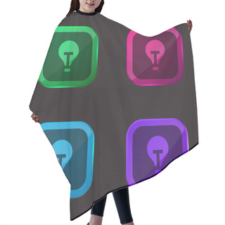 Personality  Apple Four Color Glass Button Icon Hair Cutting Cape