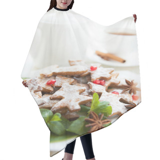 Personality  Christmas Morning Tea With Cookies Hair Cutting Cape