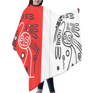 Personality  Vector Storks In Traditional American Indians' Style Hair Cutting Cape