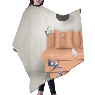 Personality  Accessories Concept, Invisible Woman Hair Cutting Cape