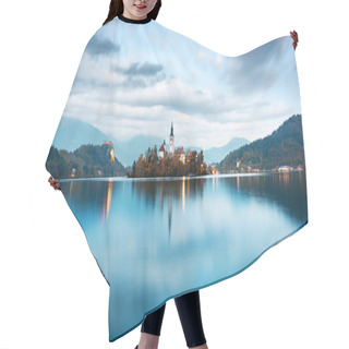 Personality  Colorful Sunrise View Of Bled Lake In Julian Alps, Slovenia Hair Cutting Cape
