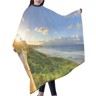 Personality  Oneloa Beach Pathway At Sunset, Maui Hawaii Hair Cutting Cape