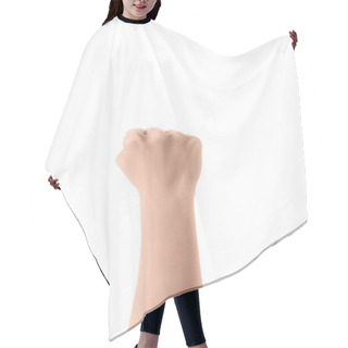 Personality  Cropped View Of Woman Showing Yes Sign In Deaf And Dumb Language Isolated On White Hair Cutting Cape