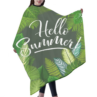 Personality  Summer Tropical Poster With Green Leaf Of Palm Hair Cutting Cape