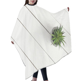Personality  Wooden Texture And Green Plant  Hair Cutting Cape