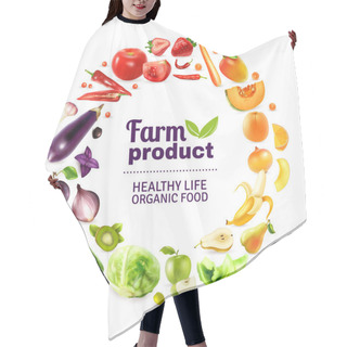 Personality  Vegetables And Fruits Rainbow Poster Hair Cutting Cape