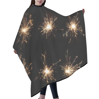 Personality  Christmas Sparkler On Black Background Hair Cutting Cape