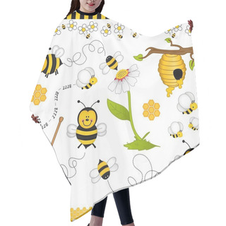 Personality  Bee Digital Collage Hair Cutting Cape