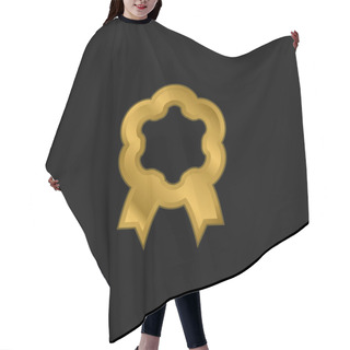 Personality  Award Gold Plated Metalic Icon Or Logo Vector Hair Cutting Cape