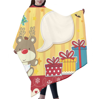 Personality  Christmas Card Baby Rudolph Hair Cutting Cape