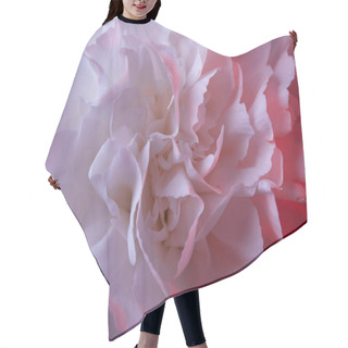 Personality  Close Up Of White Carnation Flower With Pink Light Hair Cutting Cape