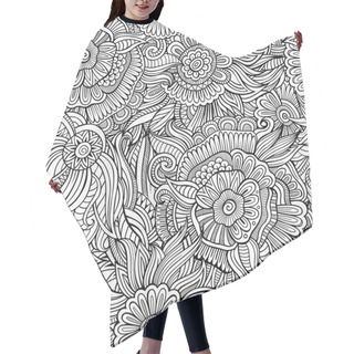 Personality  Vector Seamless Abstract Flowers Pattern Hair Cutting Cape