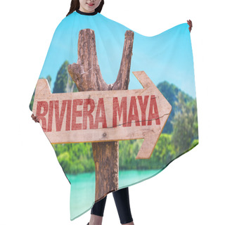 Personality  Riviera Maya Wooden Sign Hair Cutting Cape