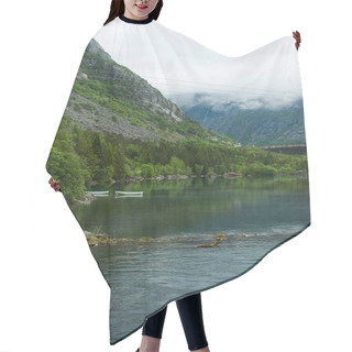Personality  River And Norwegian Mountains Hair Cutting Cape