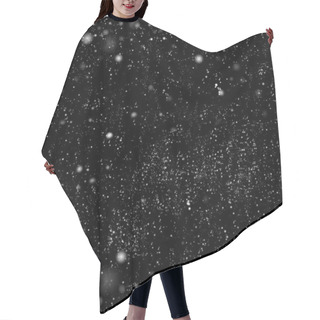 Personality  Dark Background With Falling Snow Effect. Abstract Black White B Hair Cutting Cape