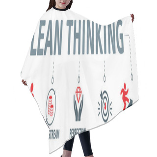 Personality  Banner Lean Thinking Vector Illustration Concept With Keywords And Icons Hair Cutting Cape