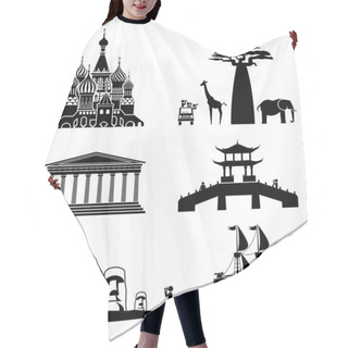 Personality  Travel Icons. Hair Cutting Cape