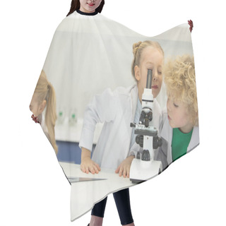 Personality  Kids Looking Through Microscope Hair Cutting Cape
