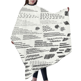 Personality  Hand Drawn Lines And Strokes Isolated On Light Background Hair Cutting Cape