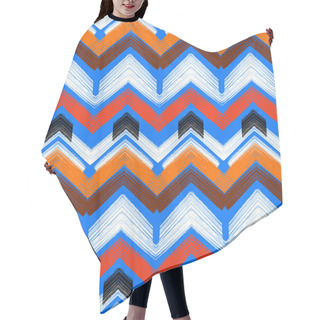 Personality  Multicolor Hand Drawn Pattern Zigzag Hair Cutting Cape