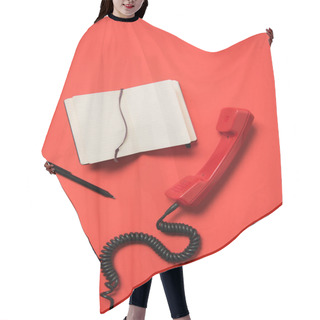 Personality  Telephone Handset And Blank Notebook Hair Cutting Cape