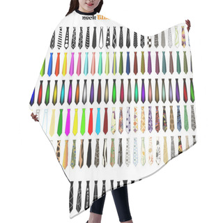 Personality  Neck Ties Vector Set Hair Cutting Cape