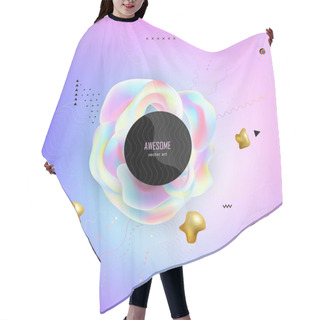 Personality  Poster With Rainbow Volumetric Round Figures And Memphis Style Elements Hair Cutting Cape