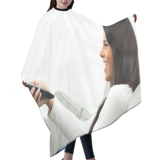 Personality  Girl Watching Tv Hair Cutting Cape