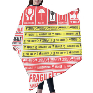 Personality  Packaging Or Fragile Stickers Hair Cutting Cape