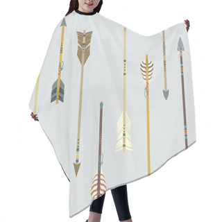 Personality  Vector Set Of Colorful Ethnic Arrows Hair Cutting Cape
