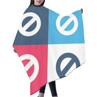 Personality  Block Blue And Red Four Color Minimal Icon Set Hair Cutting Cape