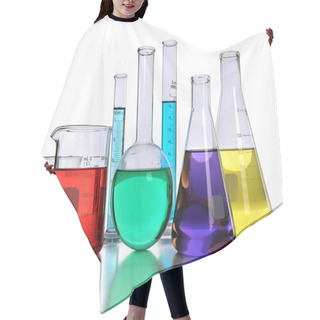 Personality  Laboratory Glassware With Liquids Hair Cutting Cape