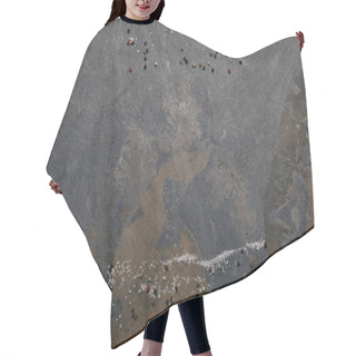 Personality  Top View Of Scattered Salt And Allspice On Grey Marble Background Hair Cutting Cape