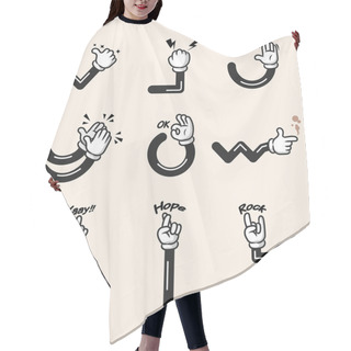 Personality  White Glove Comic Cartoon Hand Gesture Hair Cutting Cape