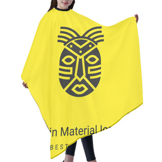 Personality  African Mask Minimal Bright Yellow Material Icon Hair Cutting Cape