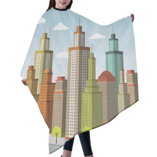 Personality  Town In Perspective Hair Cutting Cape