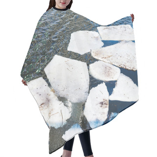 Personality  Melting Ice Floes In River In Spring Hair Cutting Cape