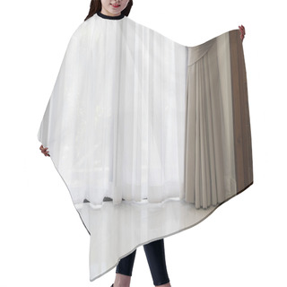 Personality  Modern Living Room With Soft White And Grey Curtain Background Hair Cutting Cape