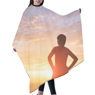 Personality  Silhouette Of Woman With Sunlight Hair Cutting Cape