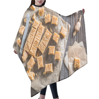 Personality  Sweet Fudges With Sesame On Baking Paper Hair Cutting Cape